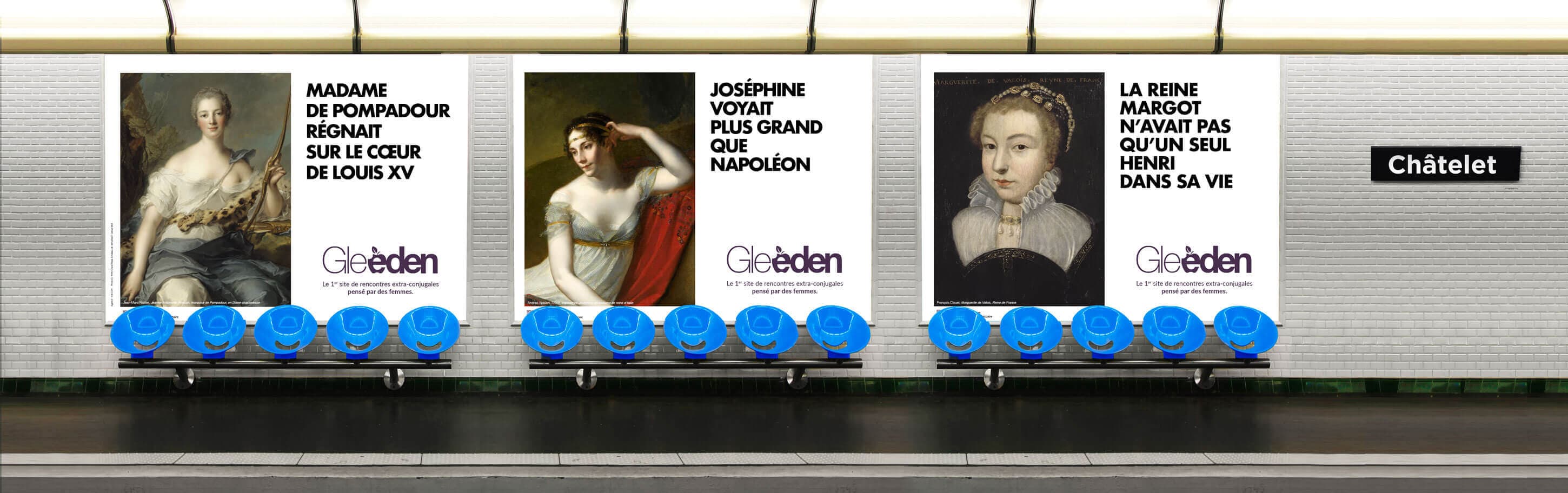 Campagne d'affichage métro Gleeden